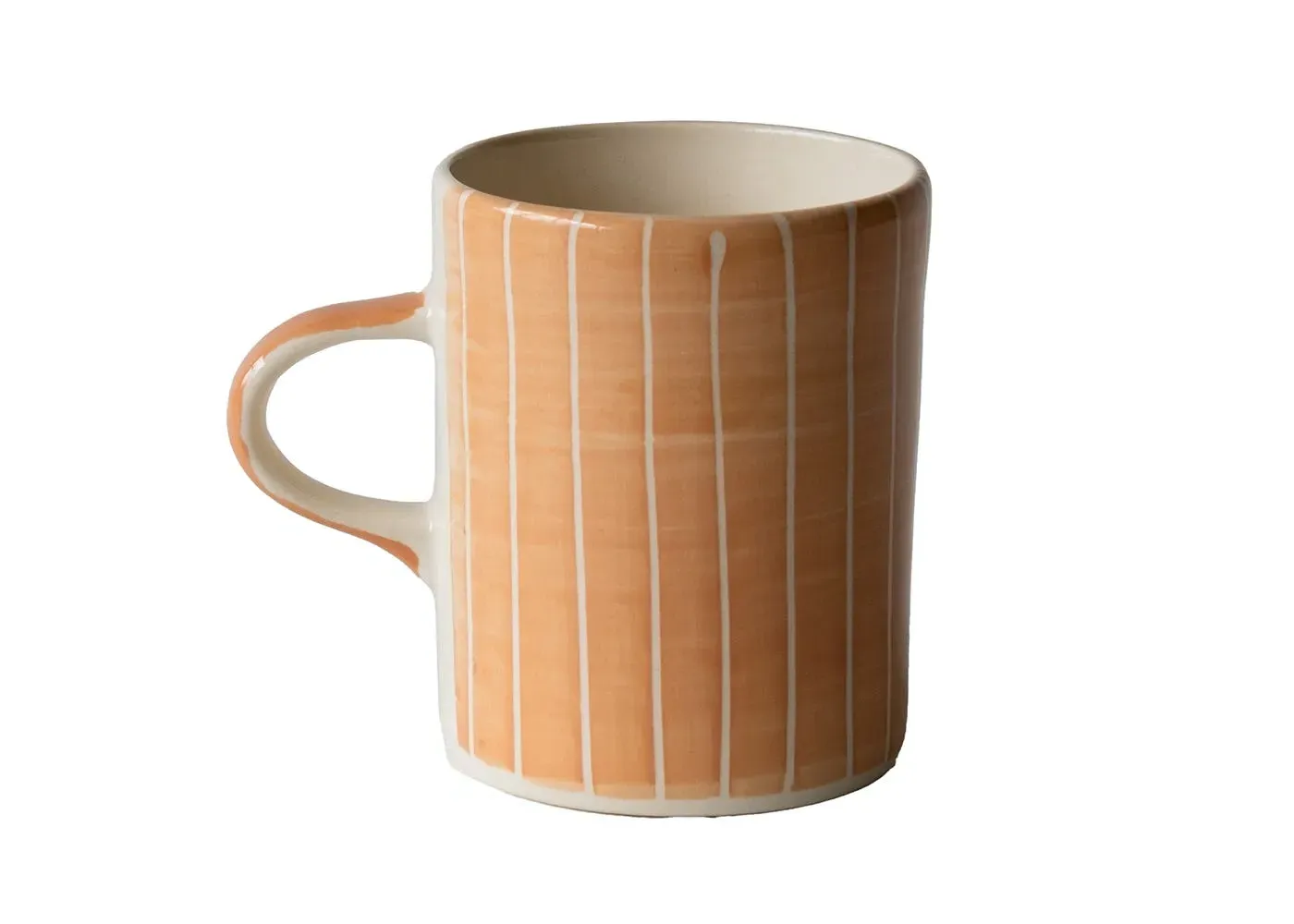 Demi Mug with Sgraffito Design - Peach