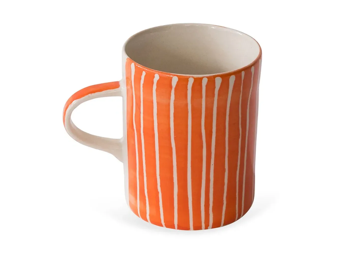 Demi Mug with Sgraffito Design - Tangerine