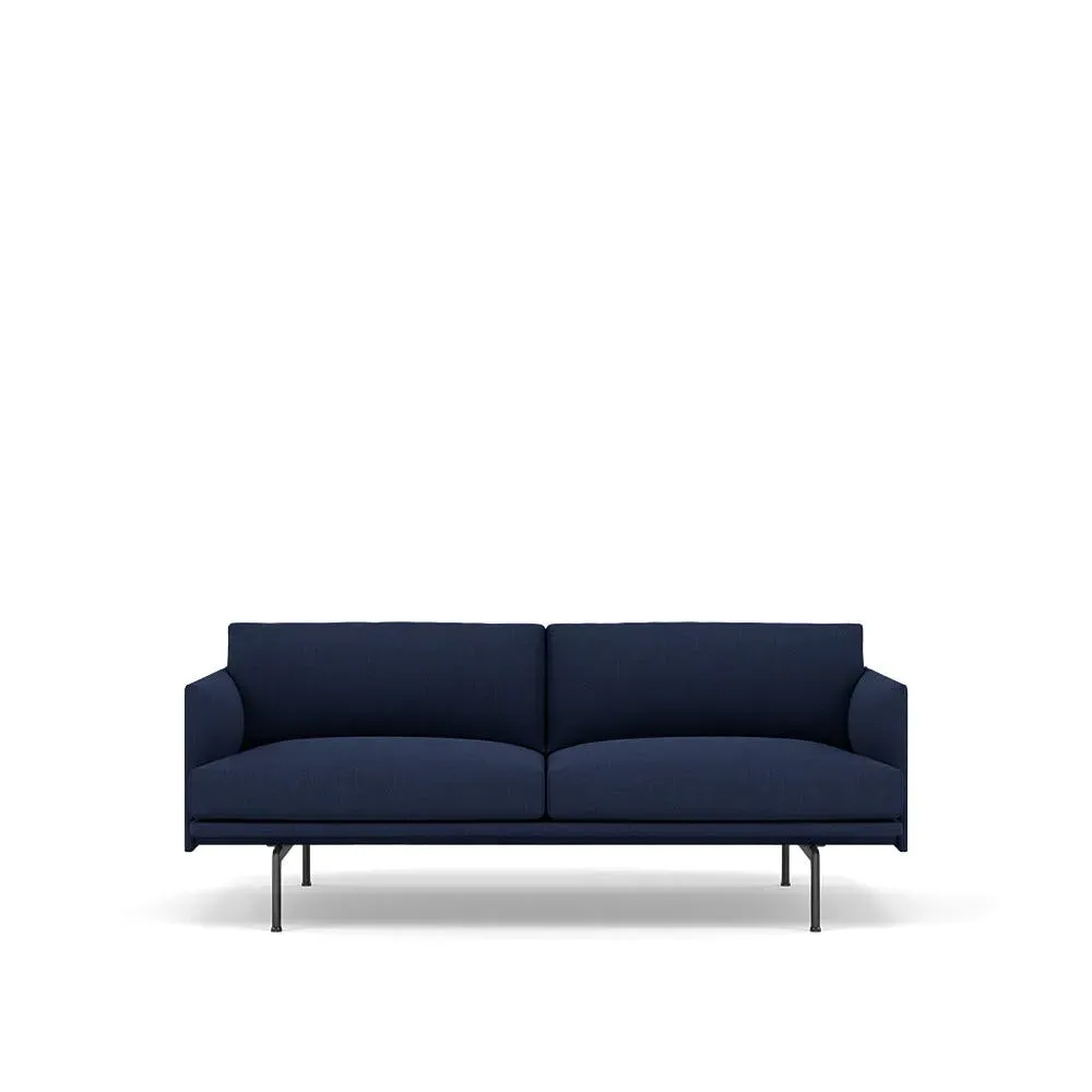 2-Seater Sofa with Deep Seating - Blue, Fabric image