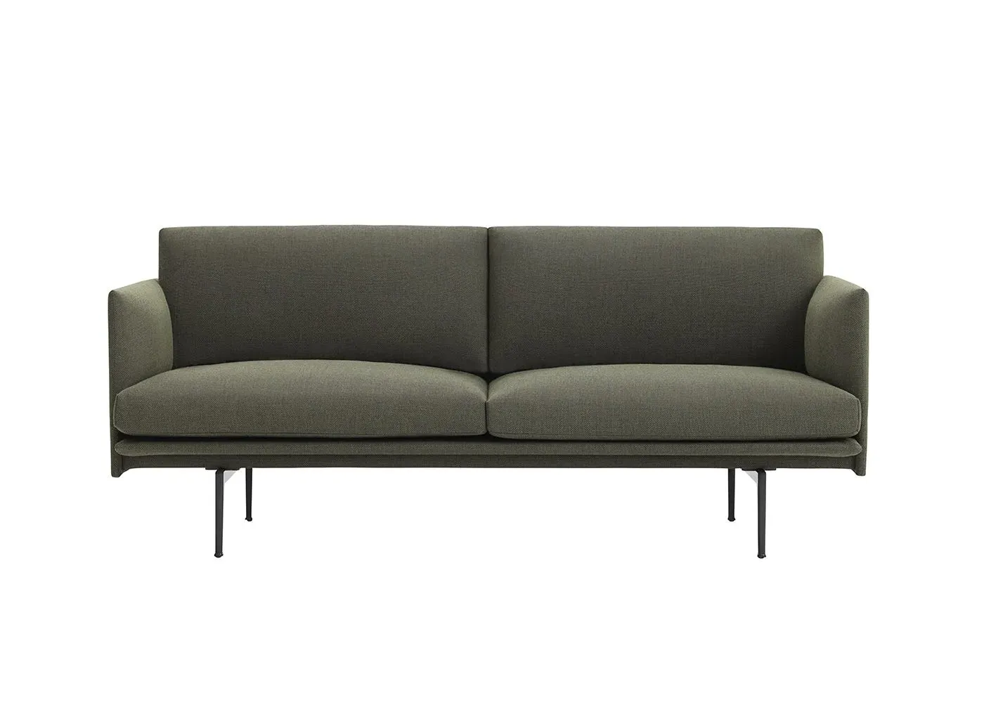 2-Seater Sofa with Deep Seating - Green, Fabric
