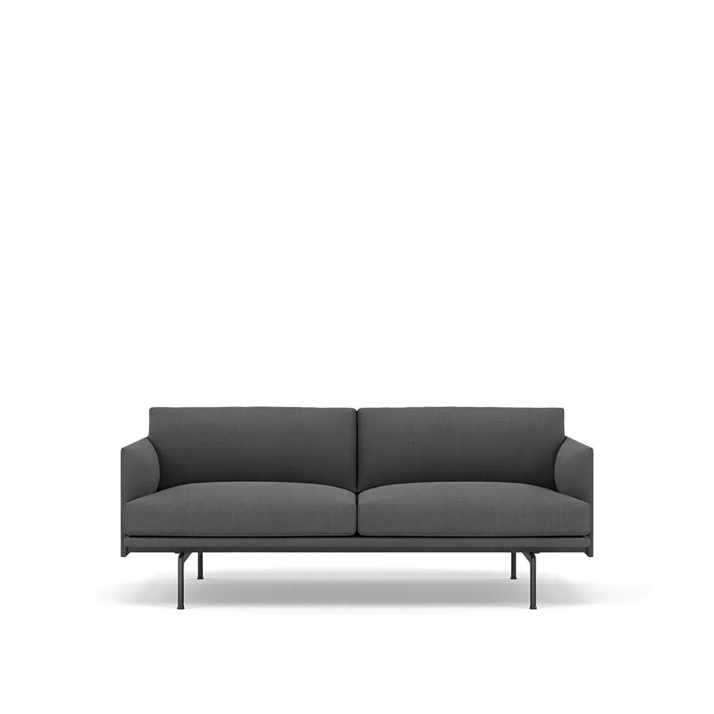 2-Seater Sofa with Deep Seating - Grey, Fabric