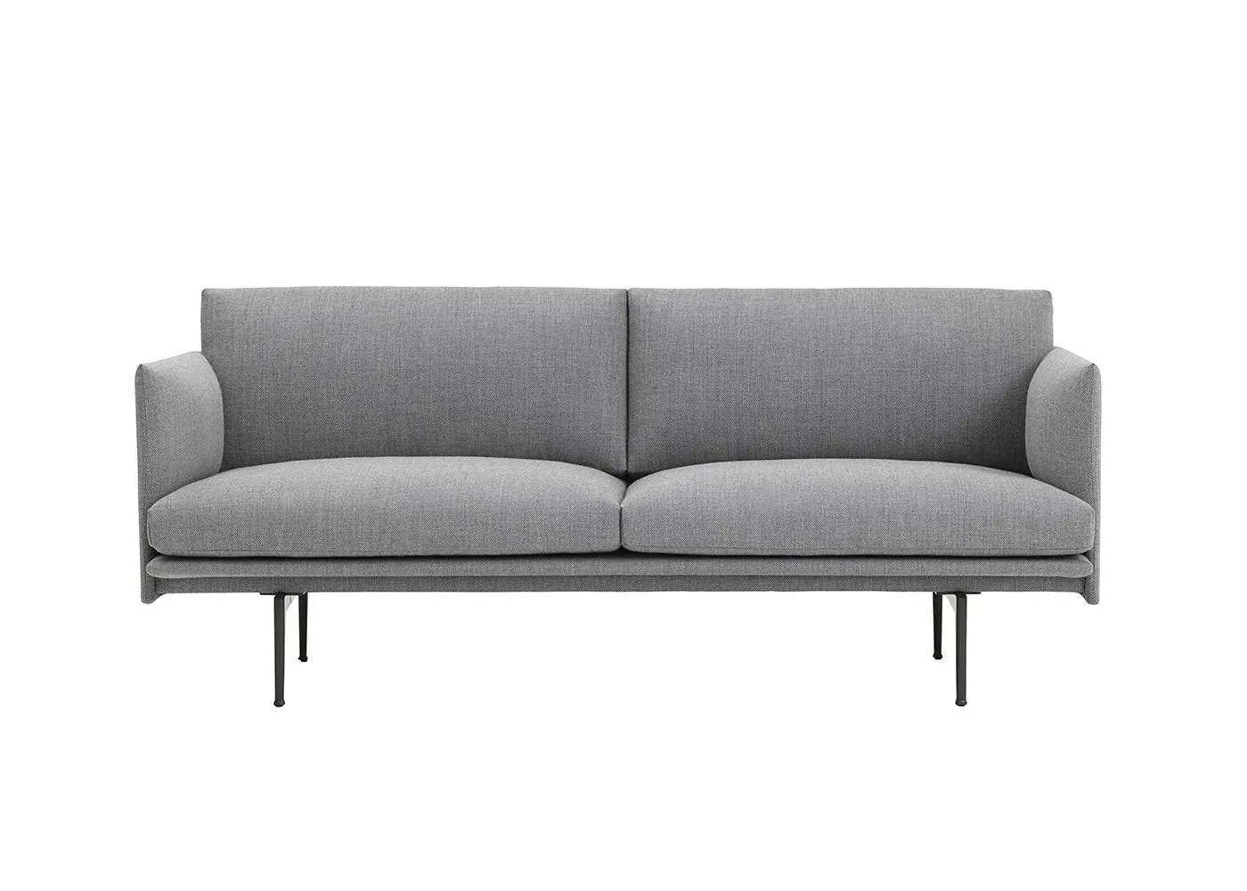 2-Seater Sofa with Deep Seating - Grey, Fabric