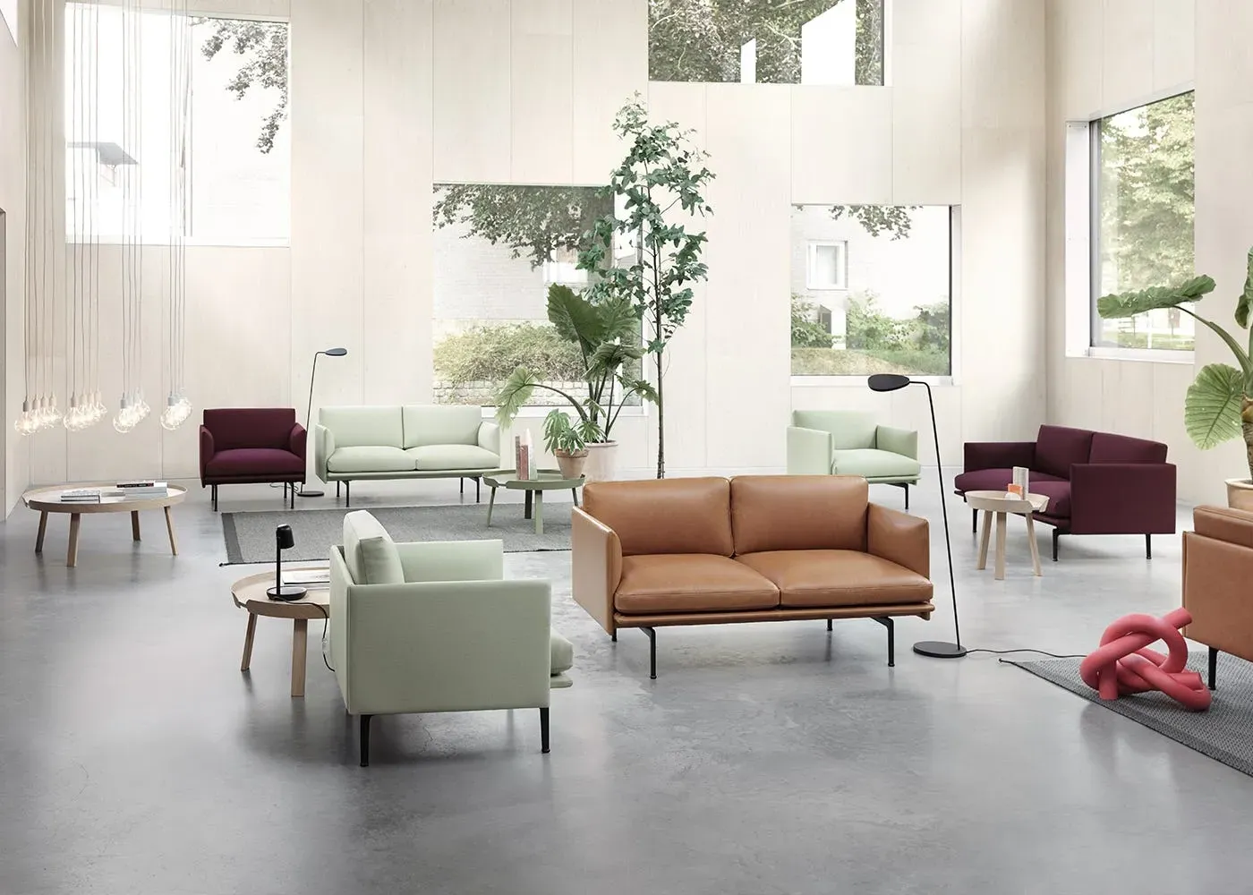2-Seater Sofa with Deep Seating - Grey, Fabric