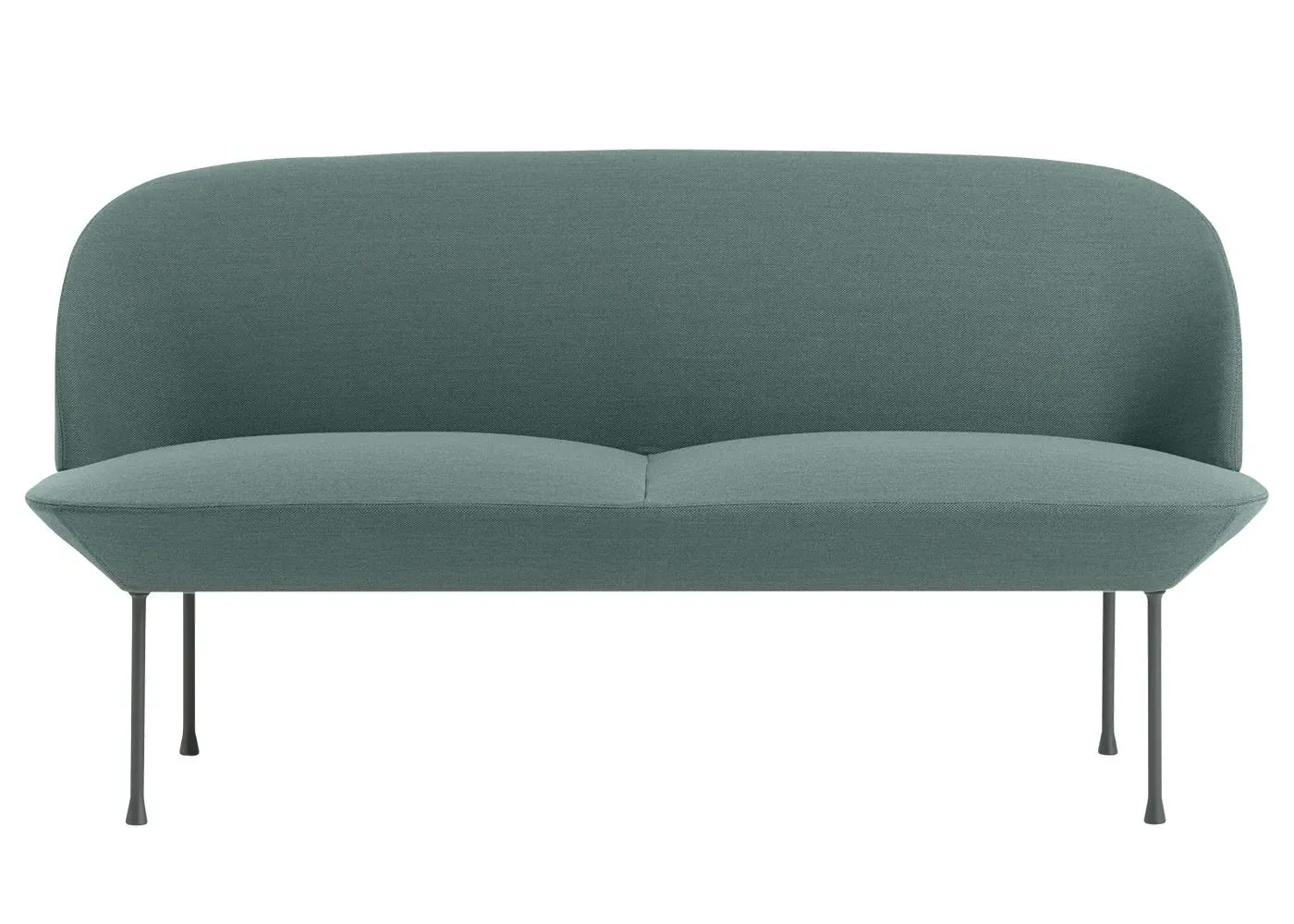 2-Seater Sofa with Rounded Design - Green, Fabric image
