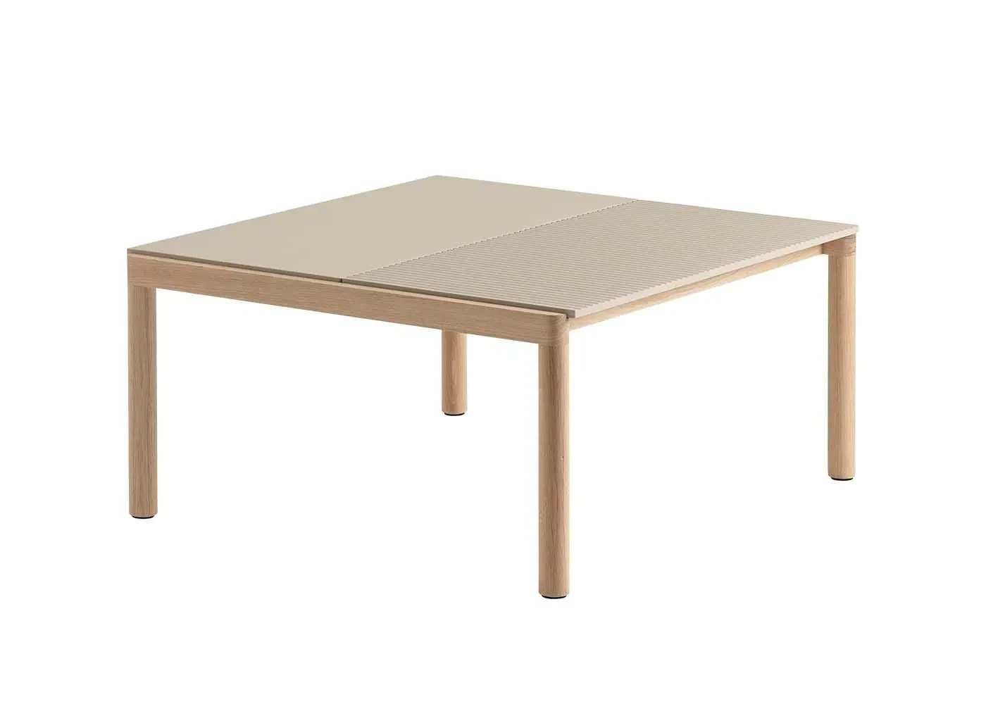 2-Tile Coffee Table Plain/Wavy - Cream, Oak image