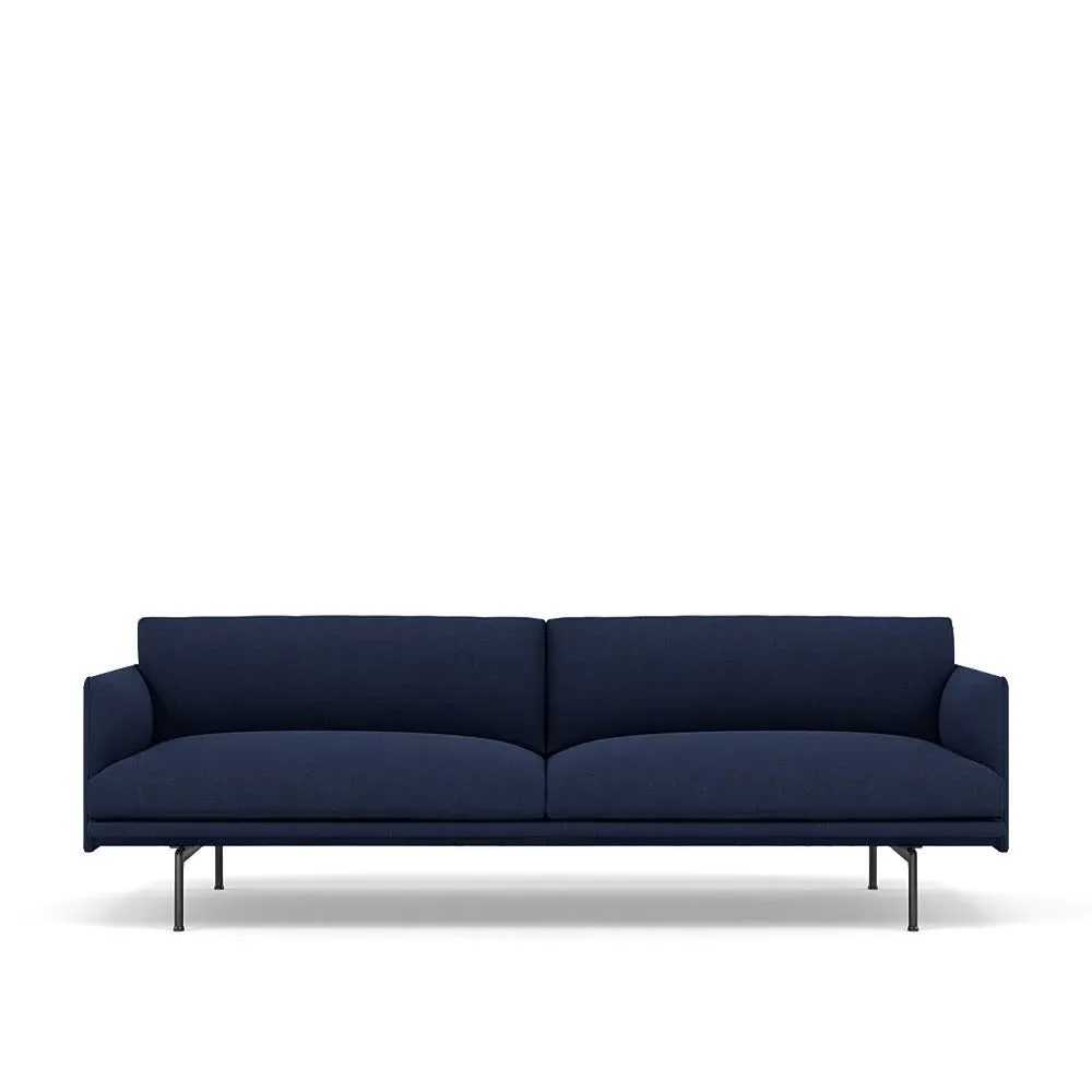 3-Seater Sofa with Deep Seating - Blue, Fabric image