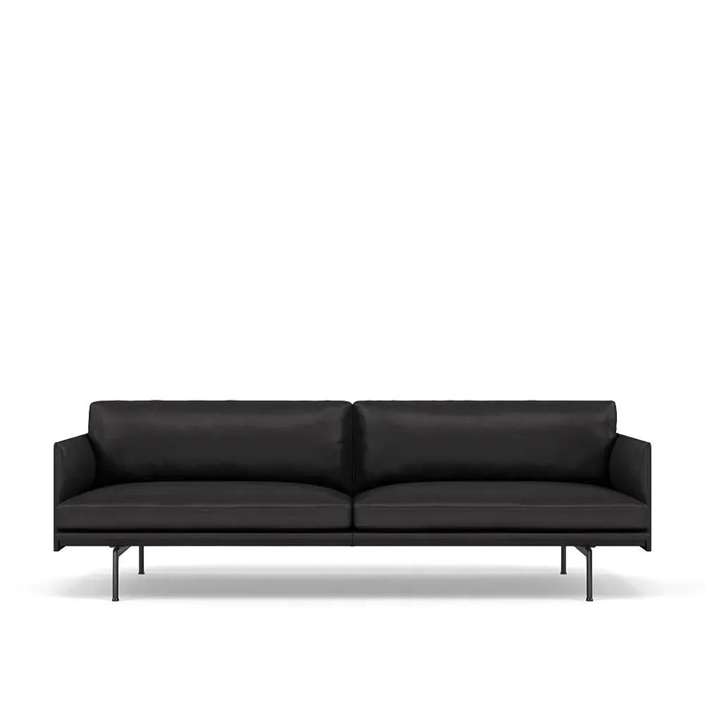 3-Seater Sofa with Deep Seating - Grey, Fabric