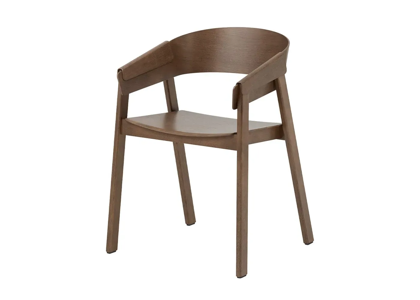 Armchair with Curved Backrest - Dark Oak, Beech