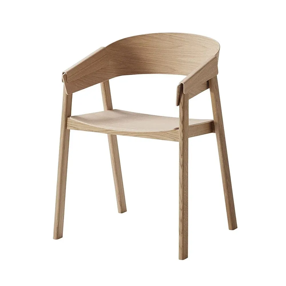 Armchair with Curved Backrest - Oak, Beech