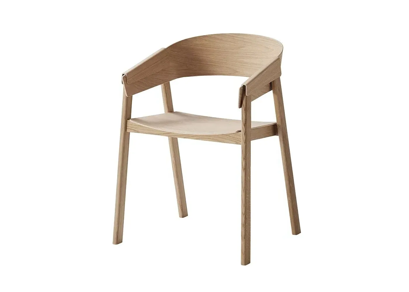 Armchair with Curved Backrest - Oak, Beech