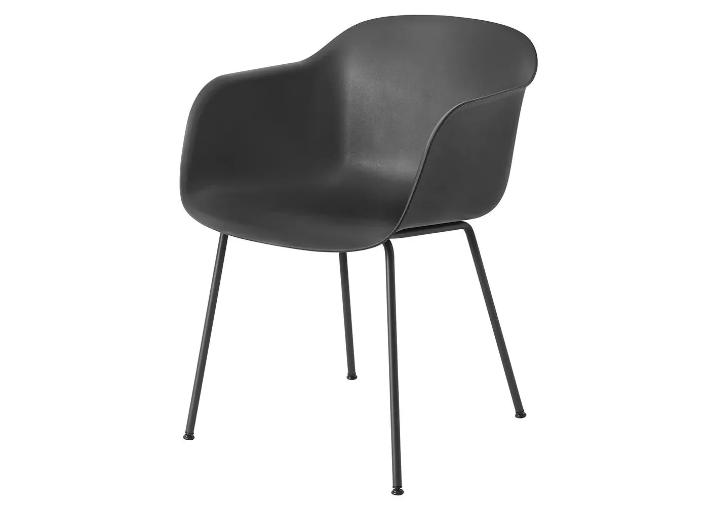Fiber Armchair with Tube Base - Black image
