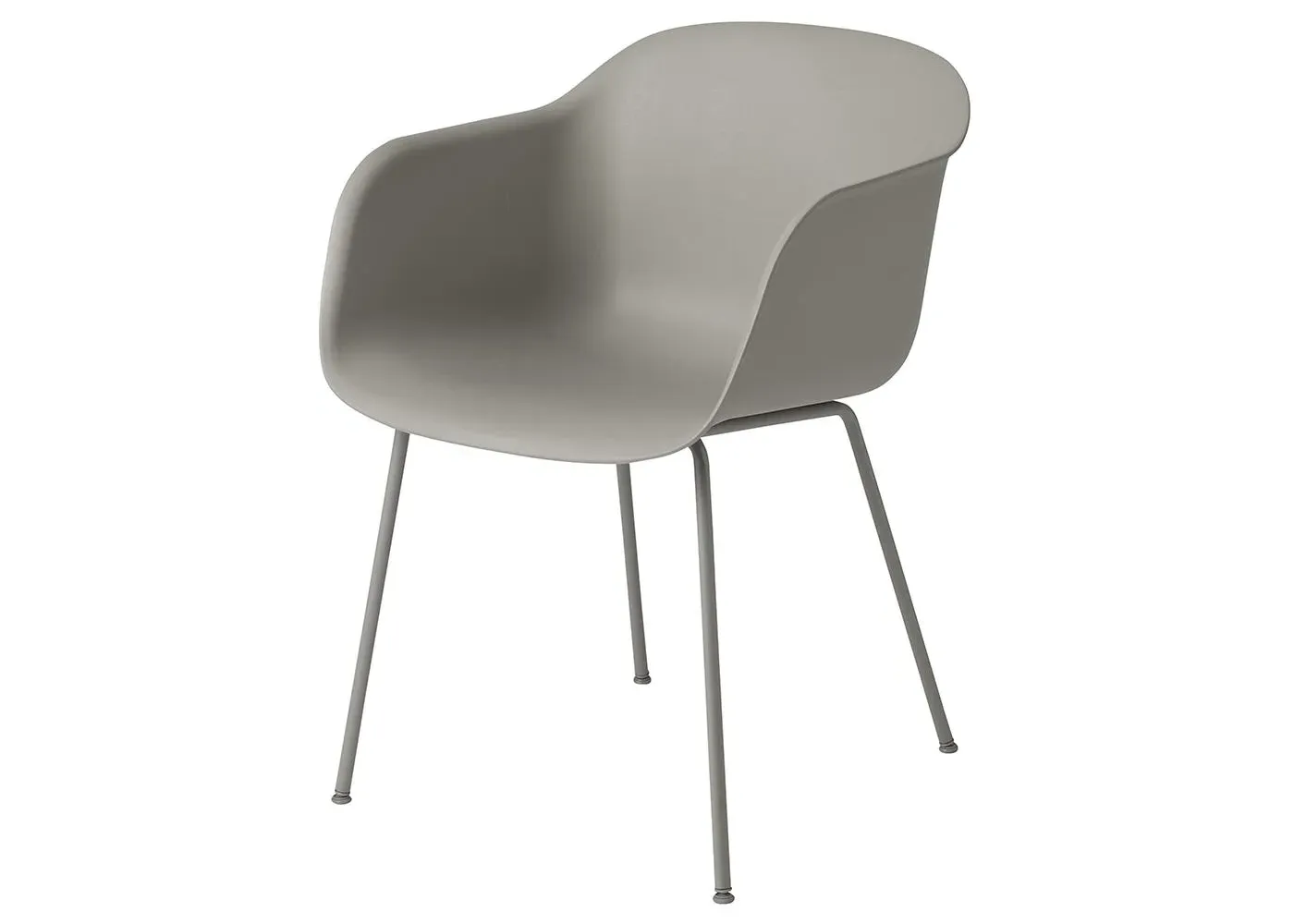 Fiber Armchair with Tube Base - Grey