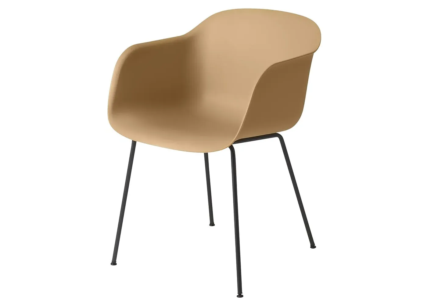 Fiber Armchair with Tube Base - Yellow