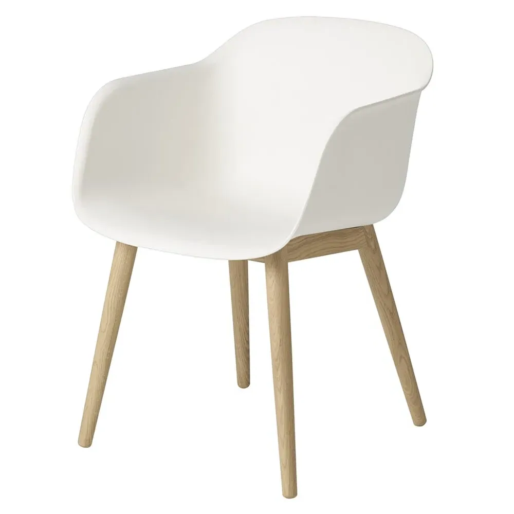 Fiber Armchair Wood Base - Black