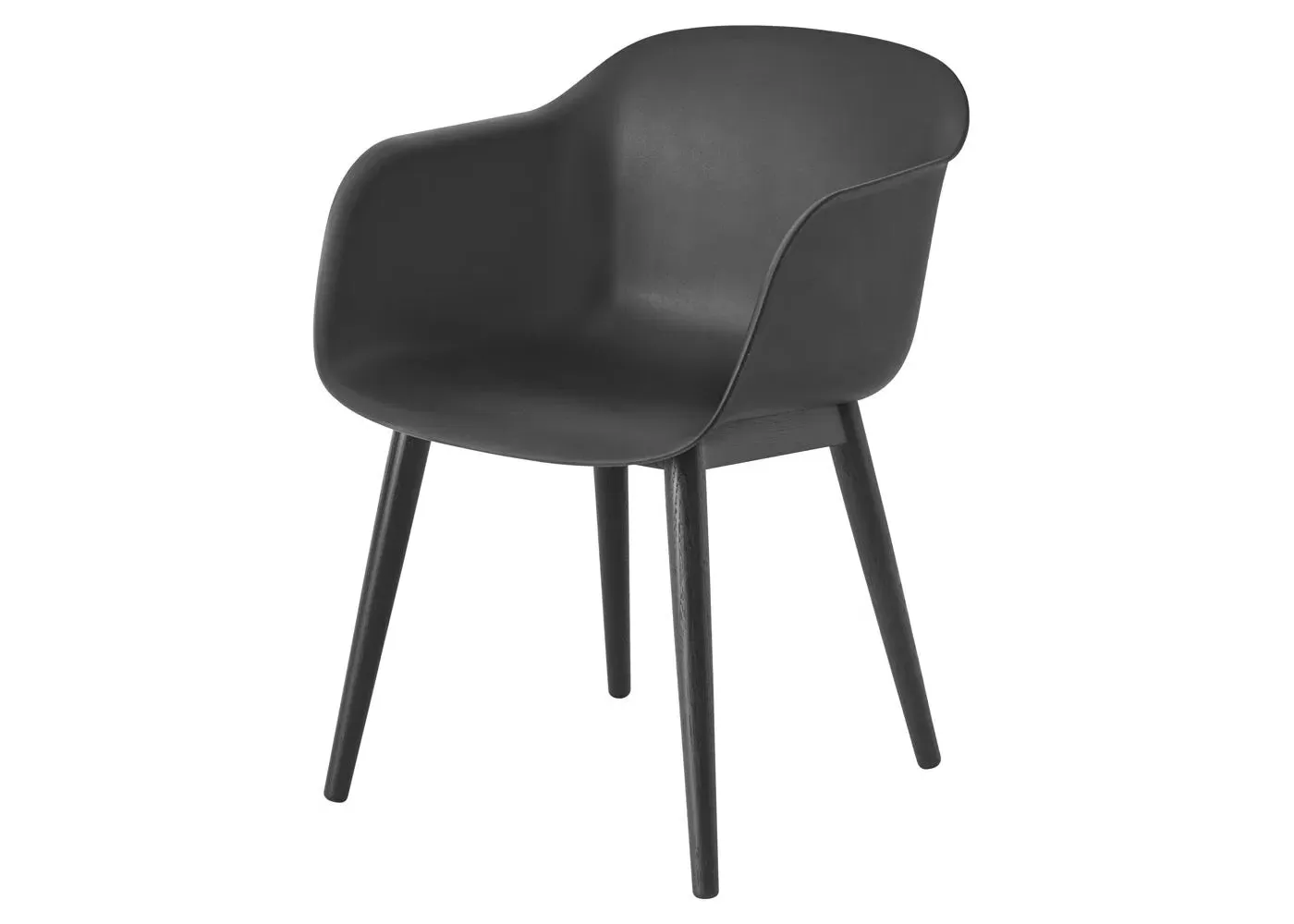 Fiber Armchair Wood Base - Black image