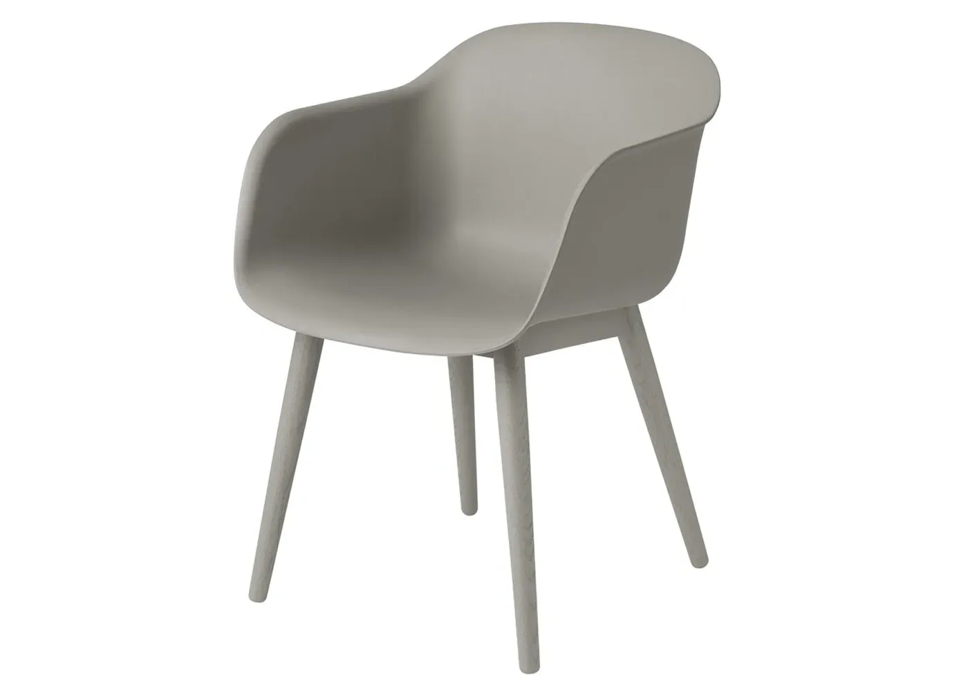 Fiber Armchair Wood Base - Grey