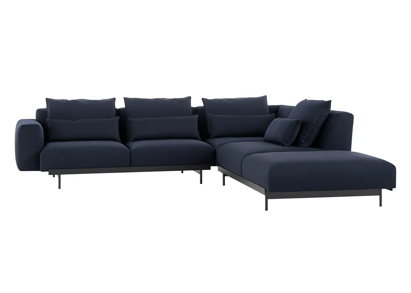 L-Shaped Corner Sofa Left Hand Facing - Blue
