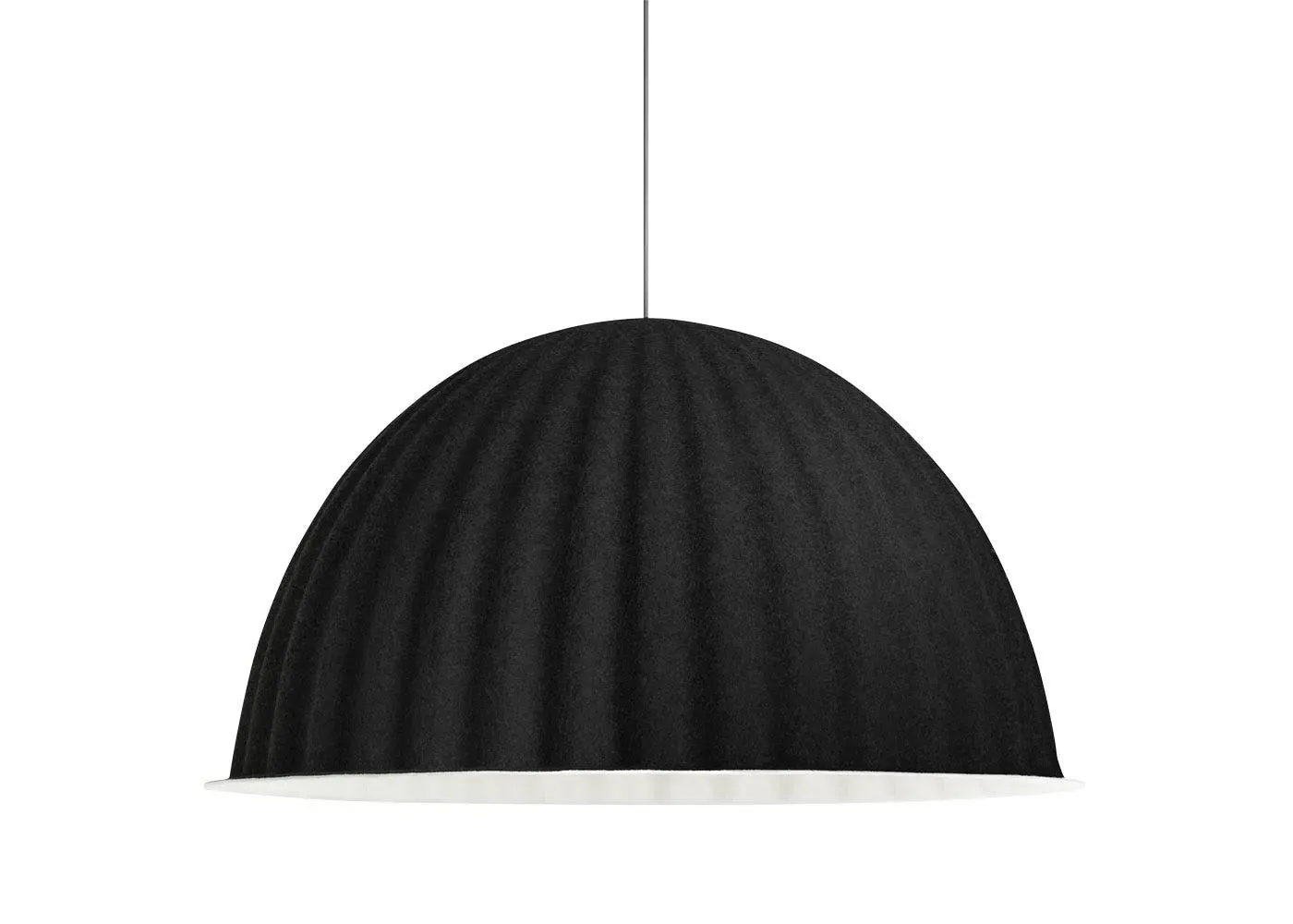 Large Dome Pendant Light - Black, Felt