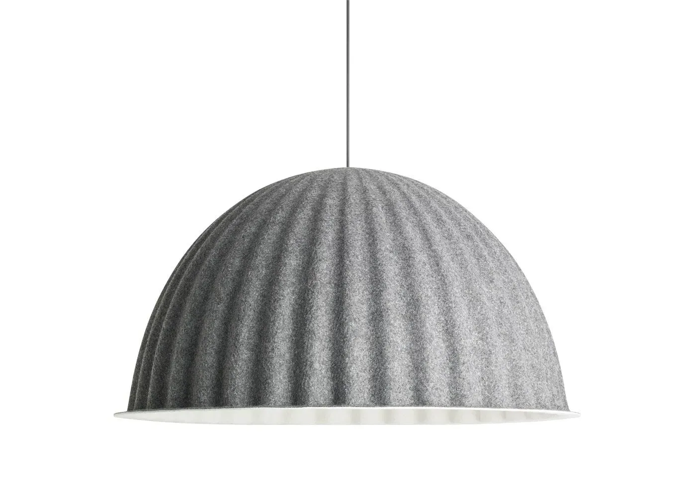 Large Dome Pendant Light - Grey, Felt