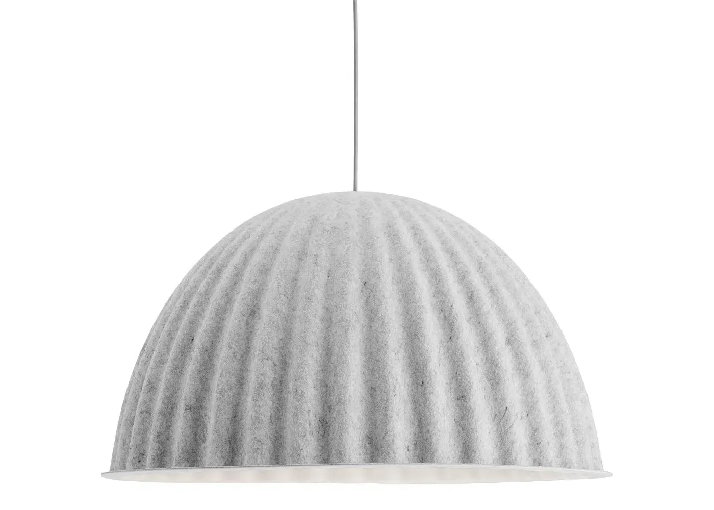 Large Dome Pendant Light - White Melange, Felt