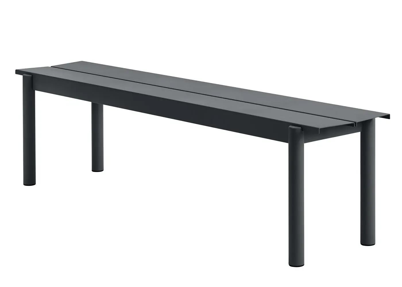 Large Outdoor Bench - Black, Steel