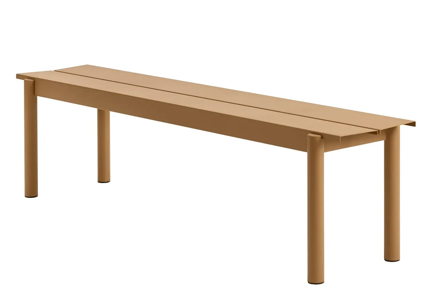 Large Outdoor Bench - Burnt Orange, Steel