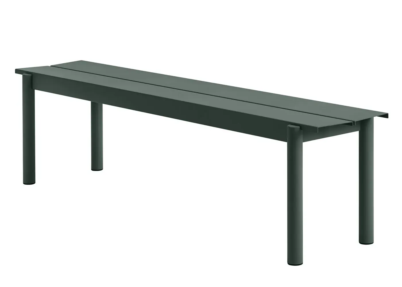 Large Outdoor Bench - Dark Green, Steel