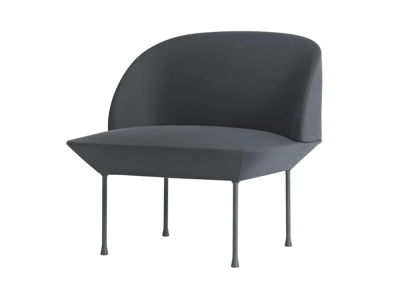 Lounge Chair with Rounded Design - Grey, Fabric image