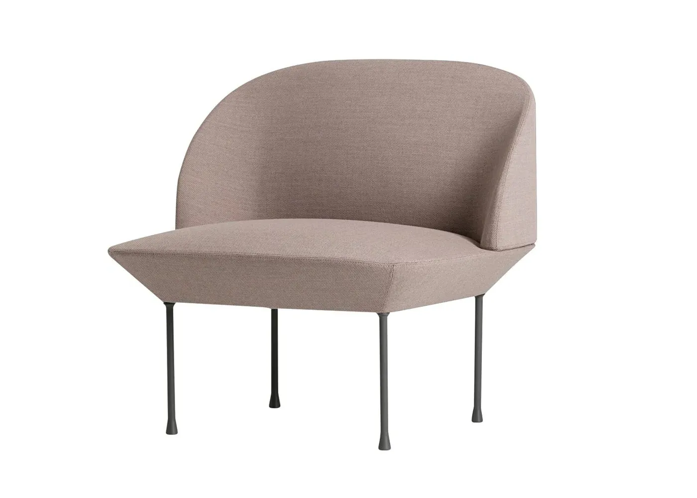 Lounge Chair with Rounded Design - Pink, Fabric