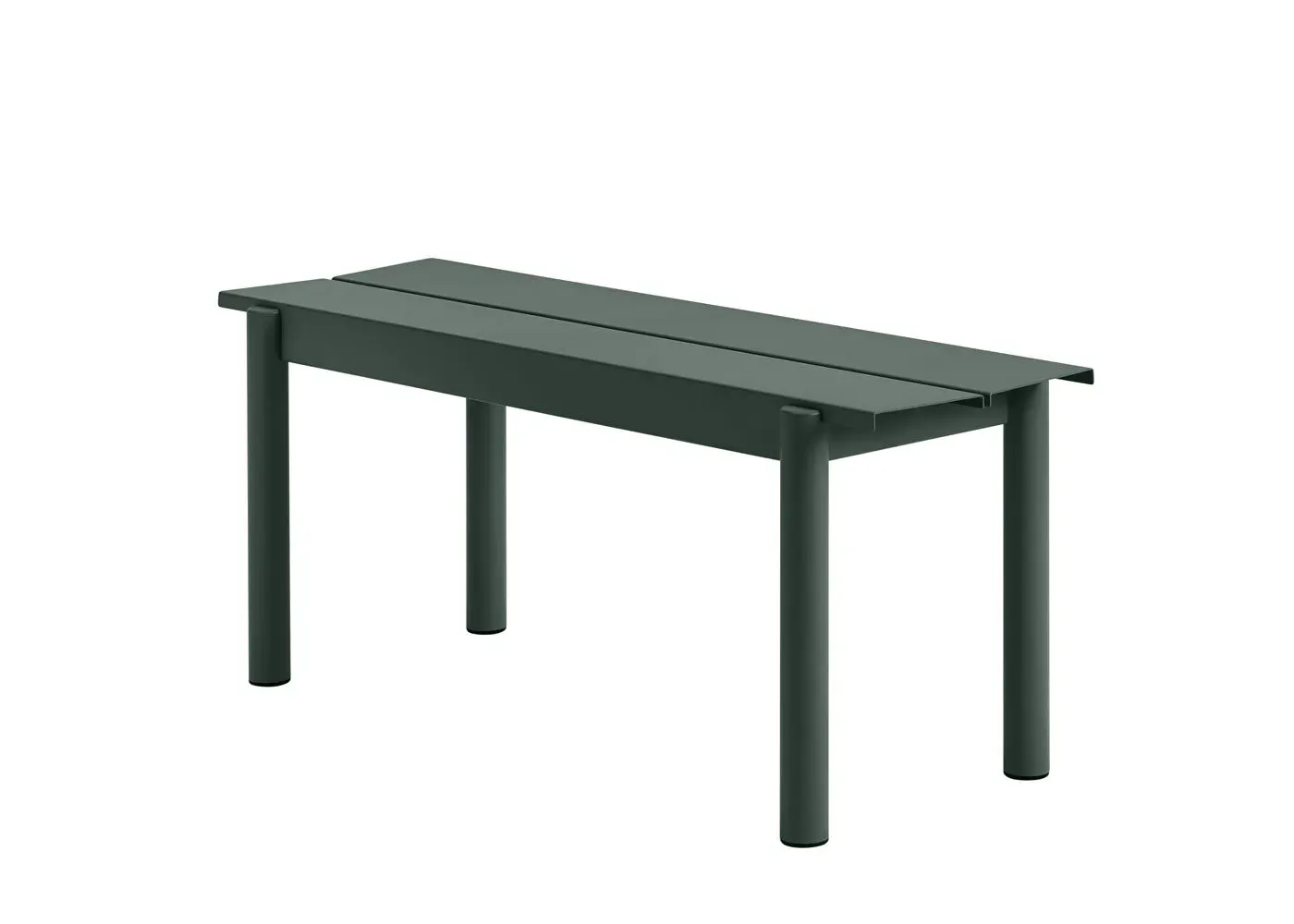 Medium Outdoor Bench - Dark Green, Steel
