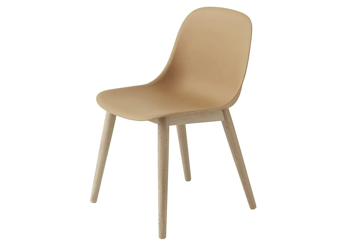 Side Chair with Wood Base - Yellow, Oak
