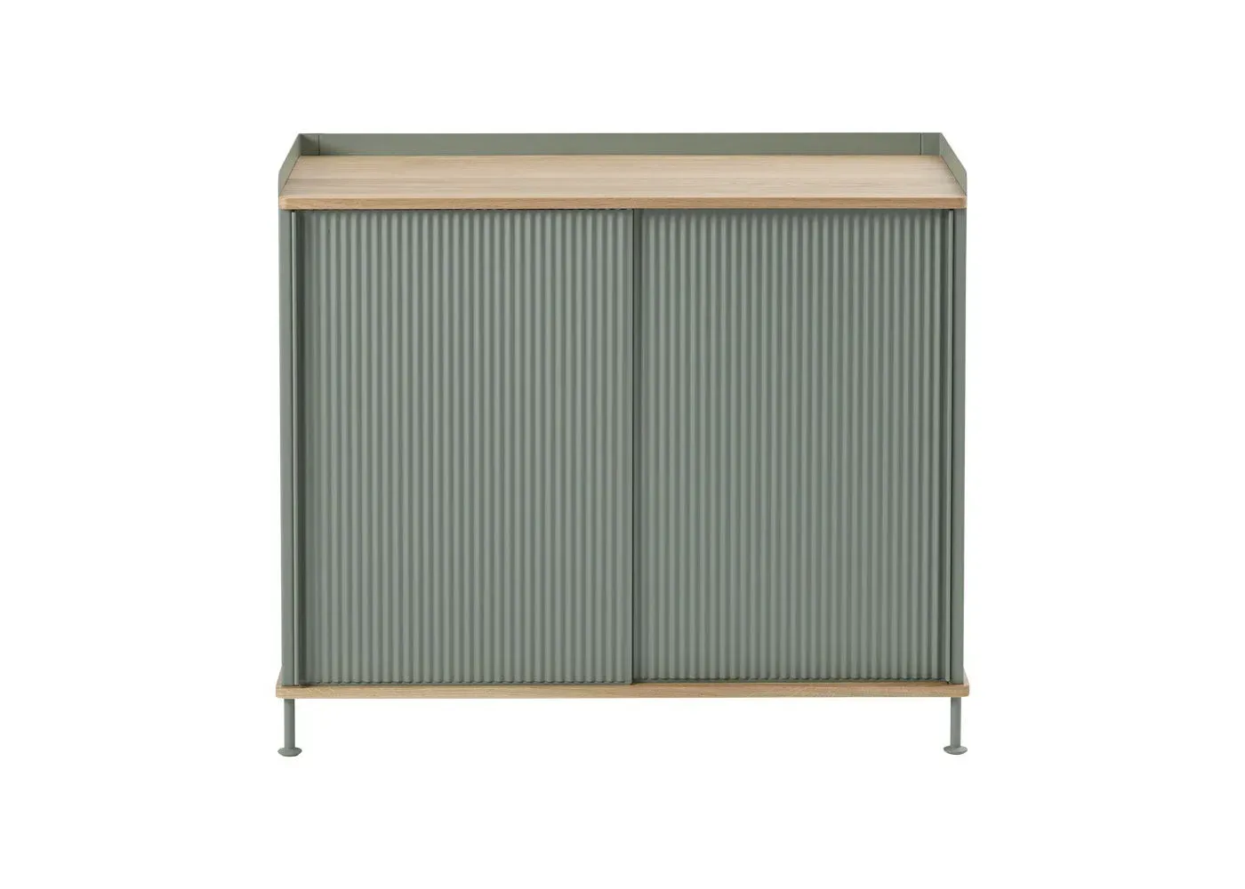 Tall Sideboard with Doors - Green, Oak image