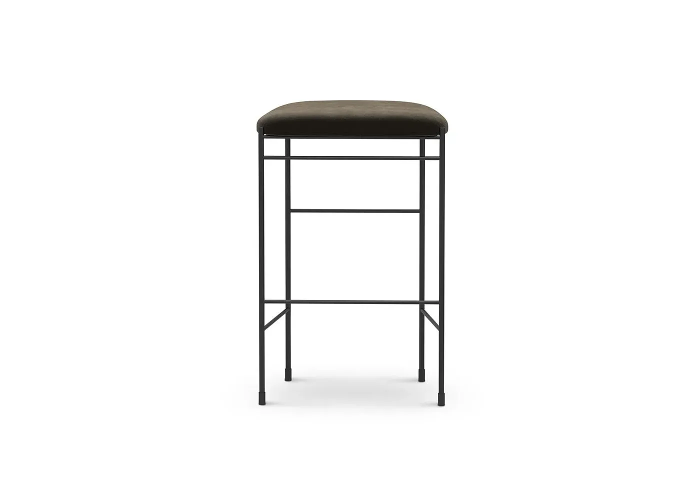 65cm Bar Stool - Brown, Nubuk Leather