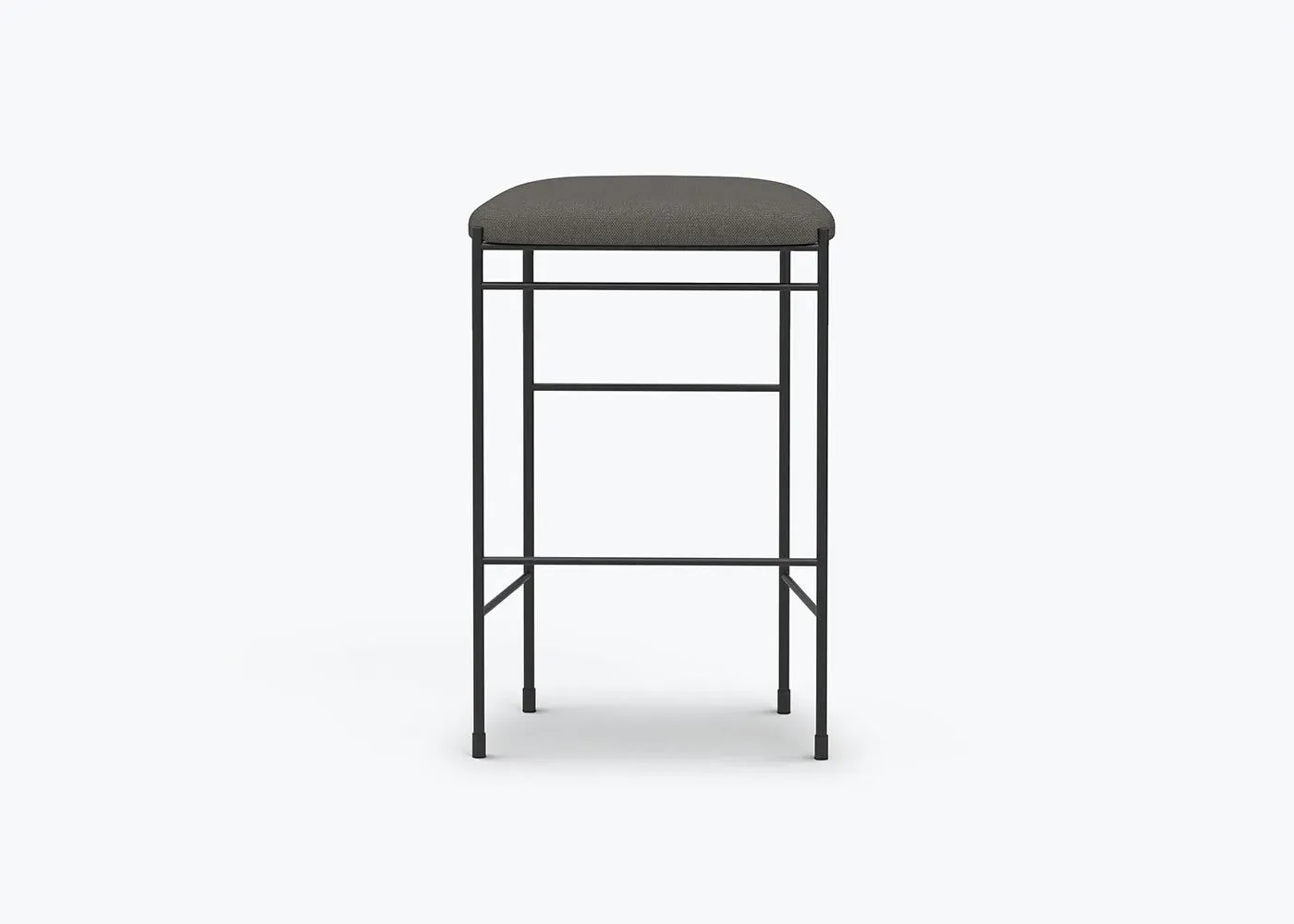 65cm Bar Stool - Grey, Fabric image
