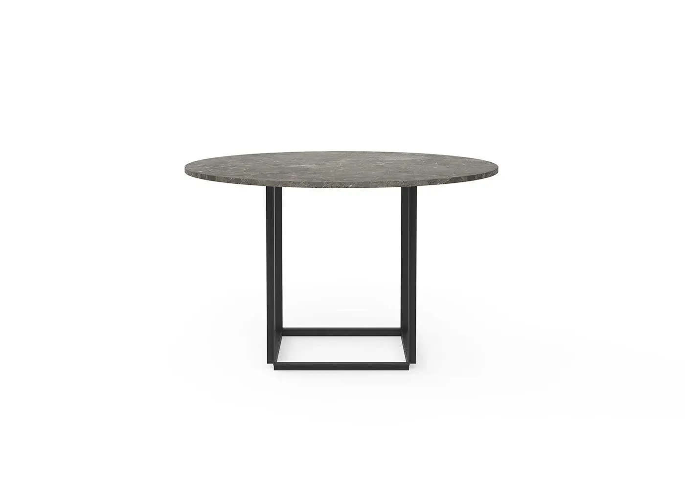 Dining Table with Black Frame - Grey, Marble