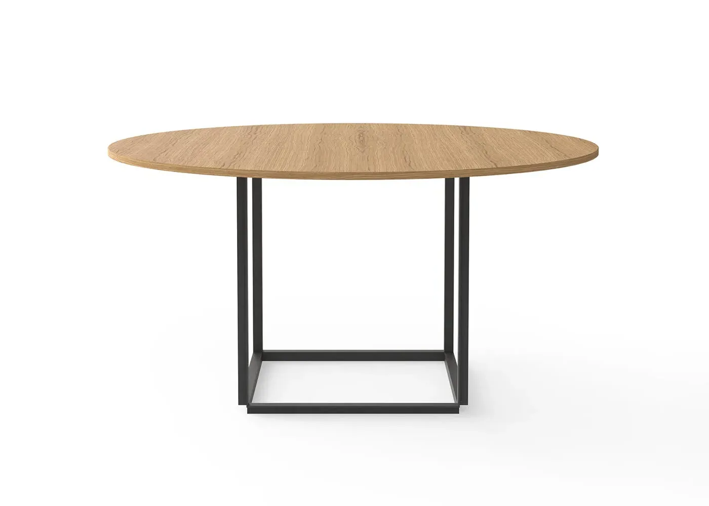Dining Table with Black Frame - Natural Oak