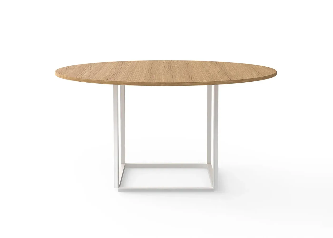 Dining Table with White Frame - Natural Oak