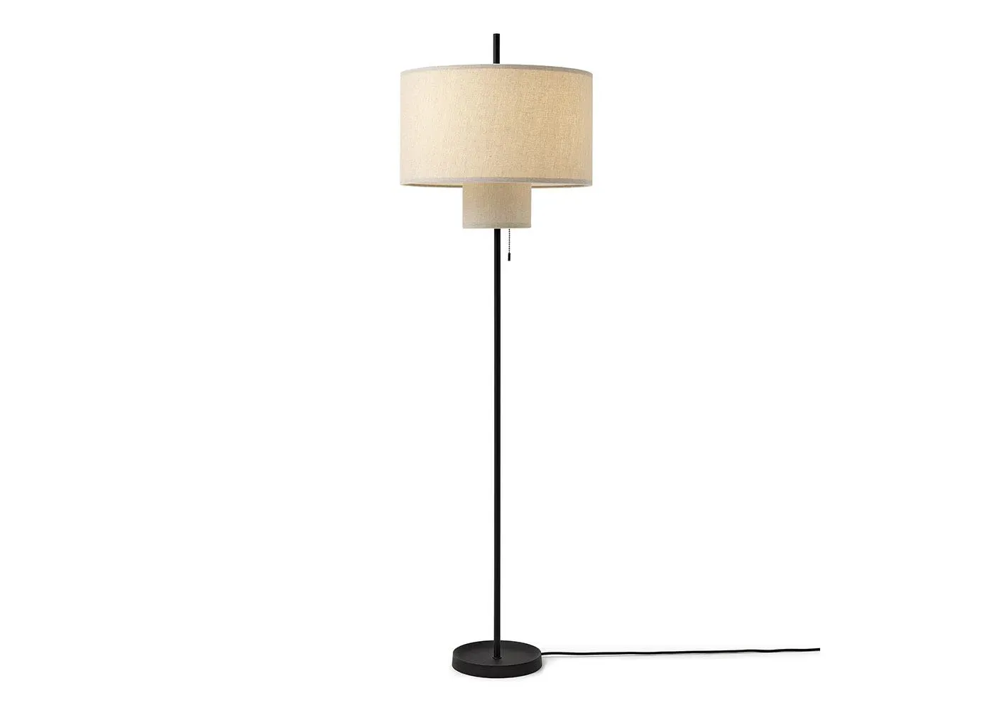 Floor Lamp with Adjustable Shade - Beige image