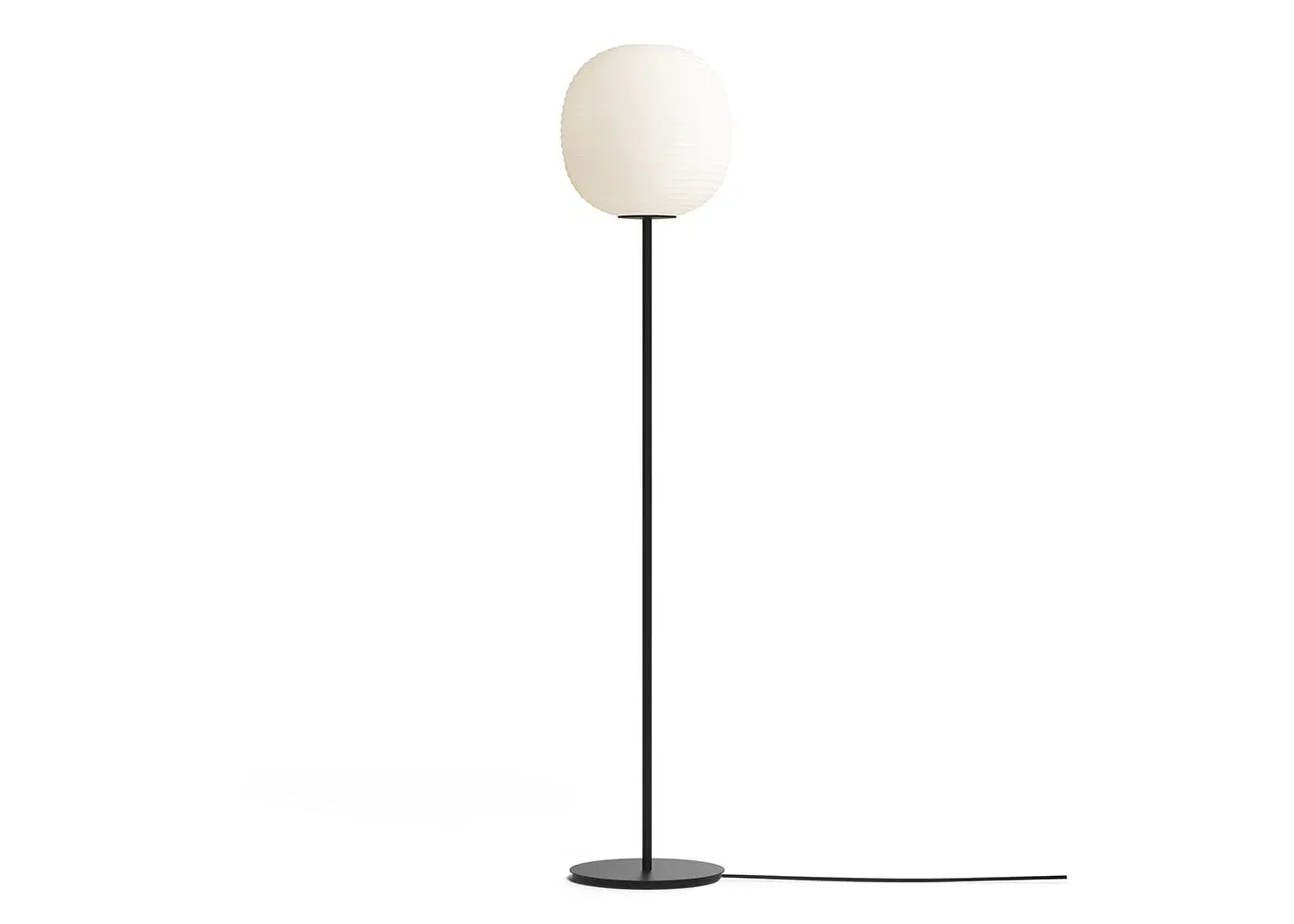 Lantern Floor Lamp - White, Black Base image
