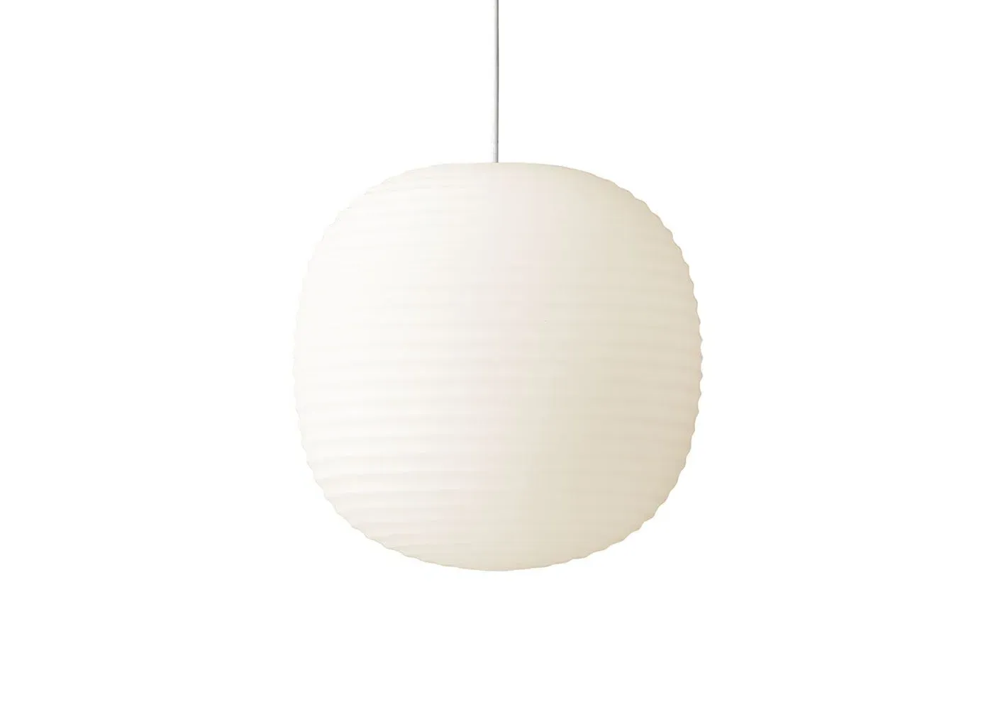 Medium Lantern Pendant Light - White, Opal Glass