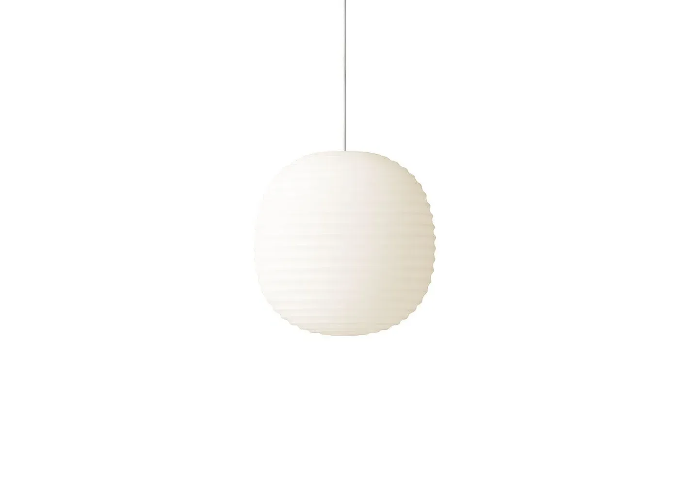 Small Lantern Pendant Light - White, Opal Glass image