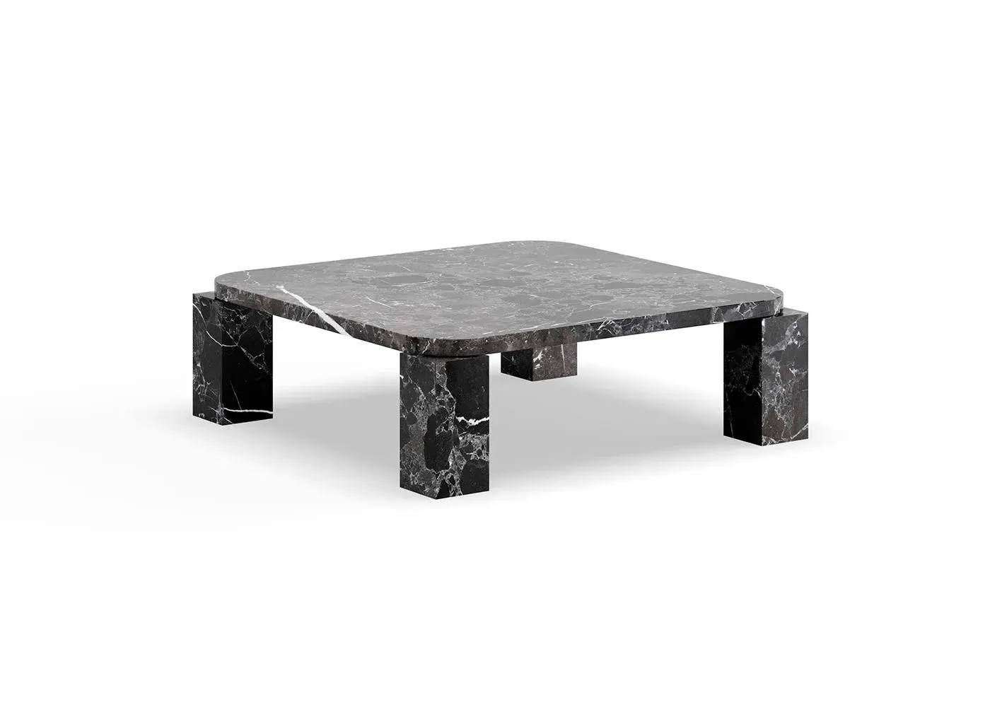 Square Coffee Table - Black, Stone