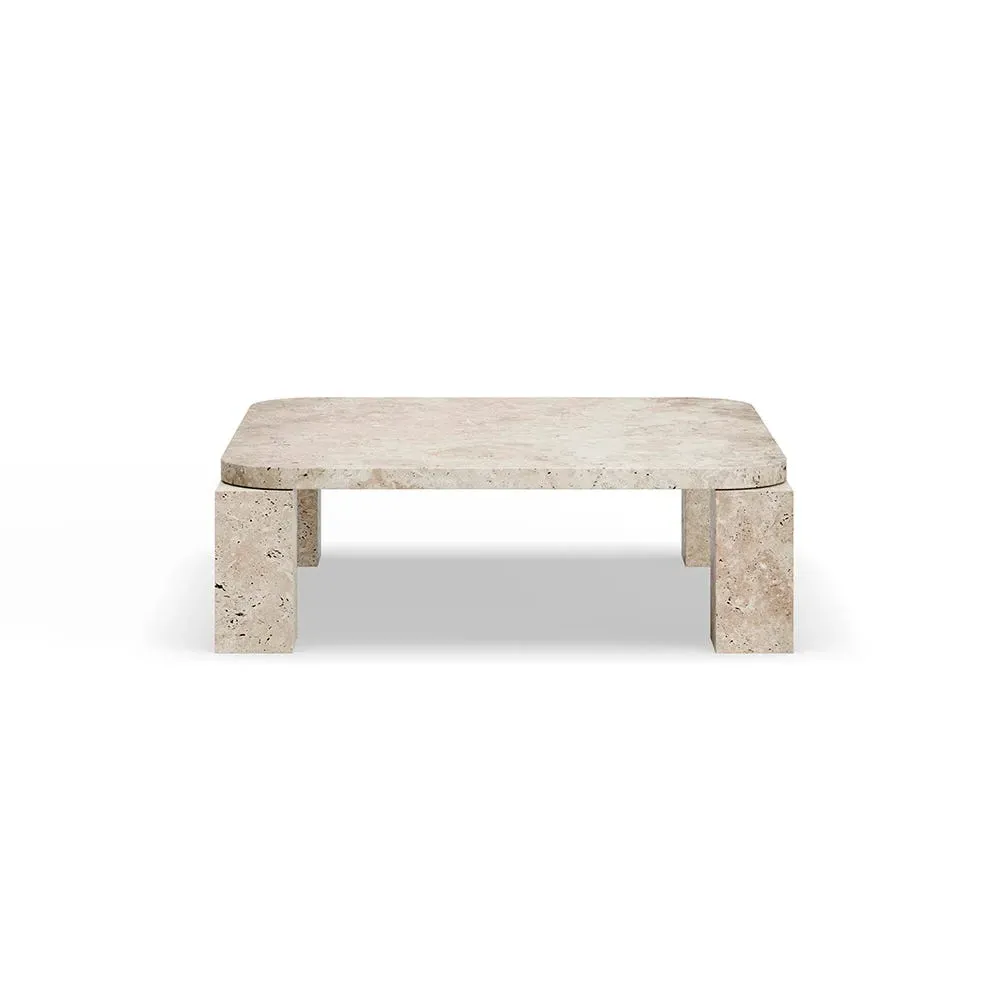 Square Coffee Table - Natural, Travertine