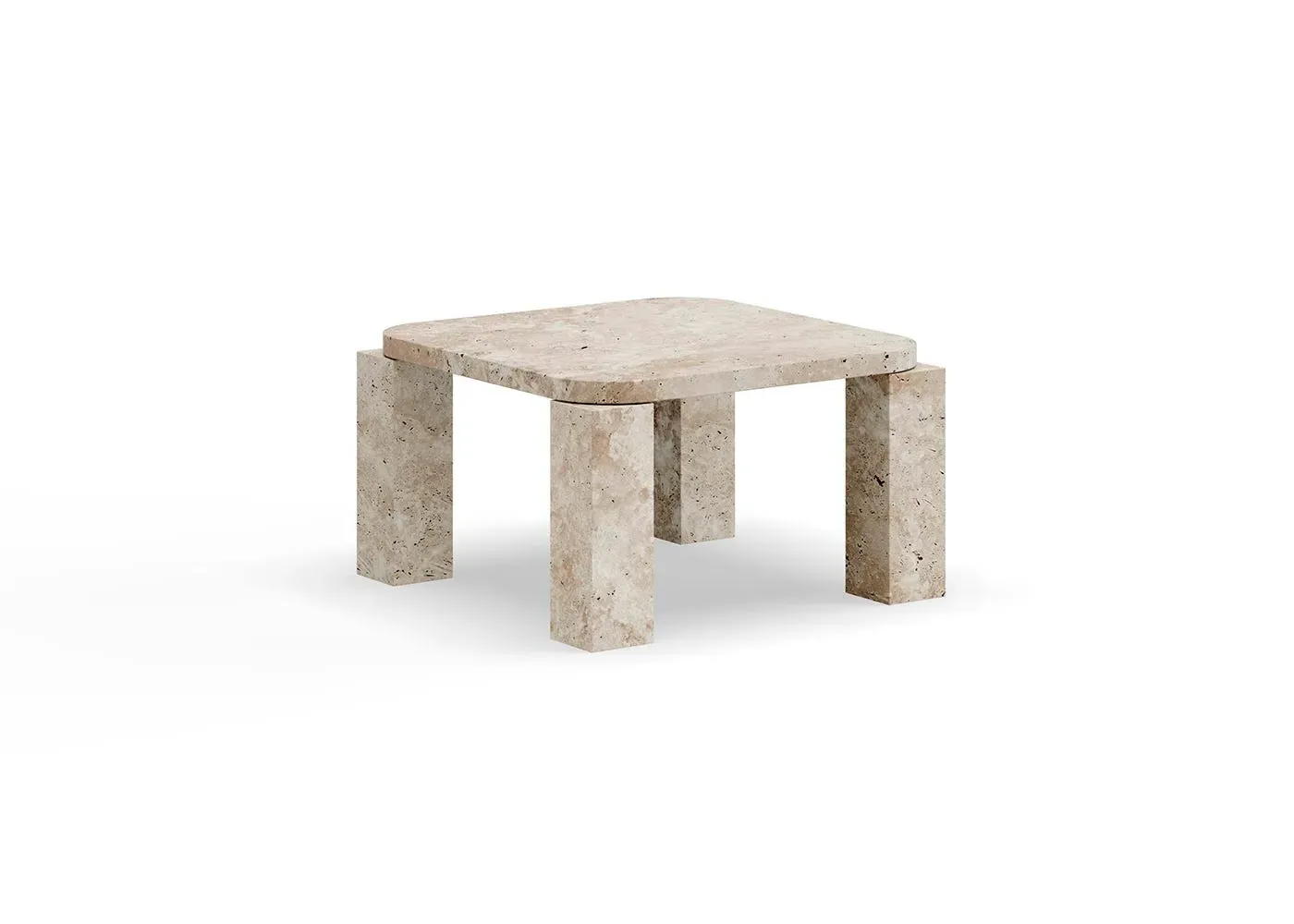 Square Coffee Table - Natural, Travertine