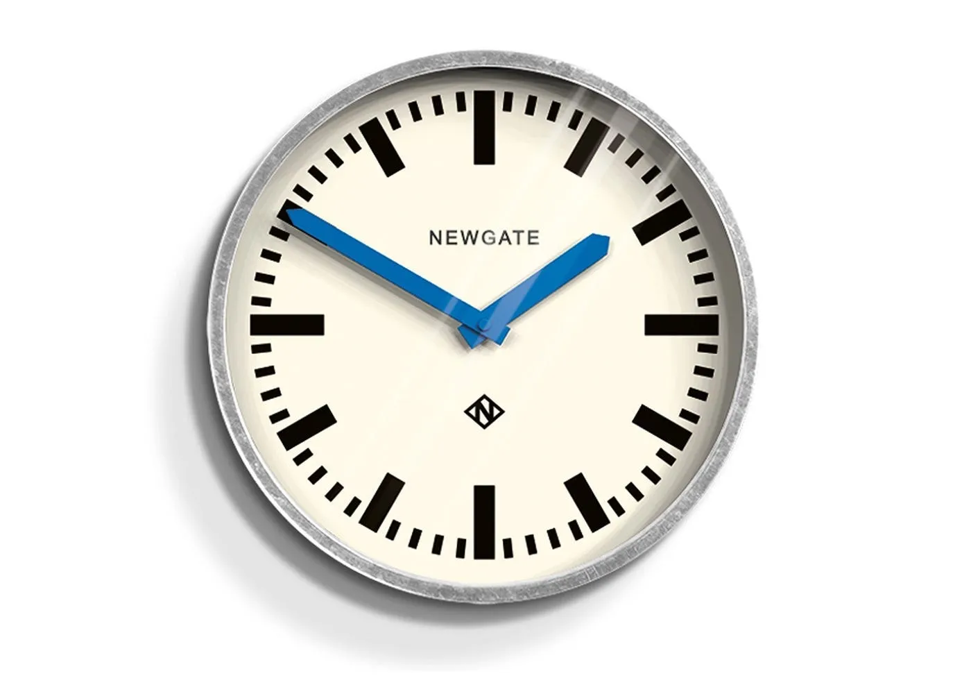 Small Wall Clock with Bold Dial - Blue, Metal image