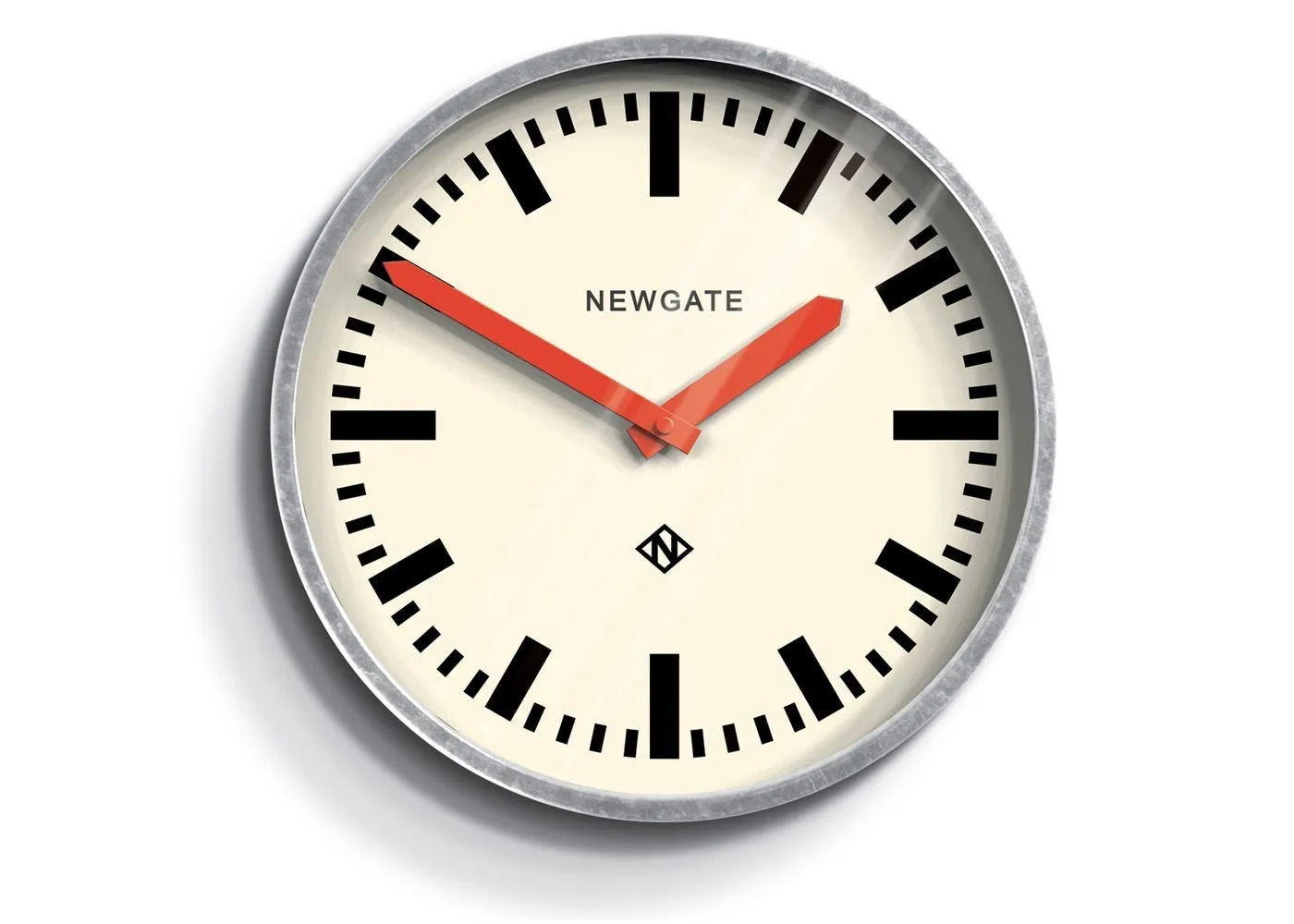 Small Wall Clock with Bold Dial - Red, Metal
