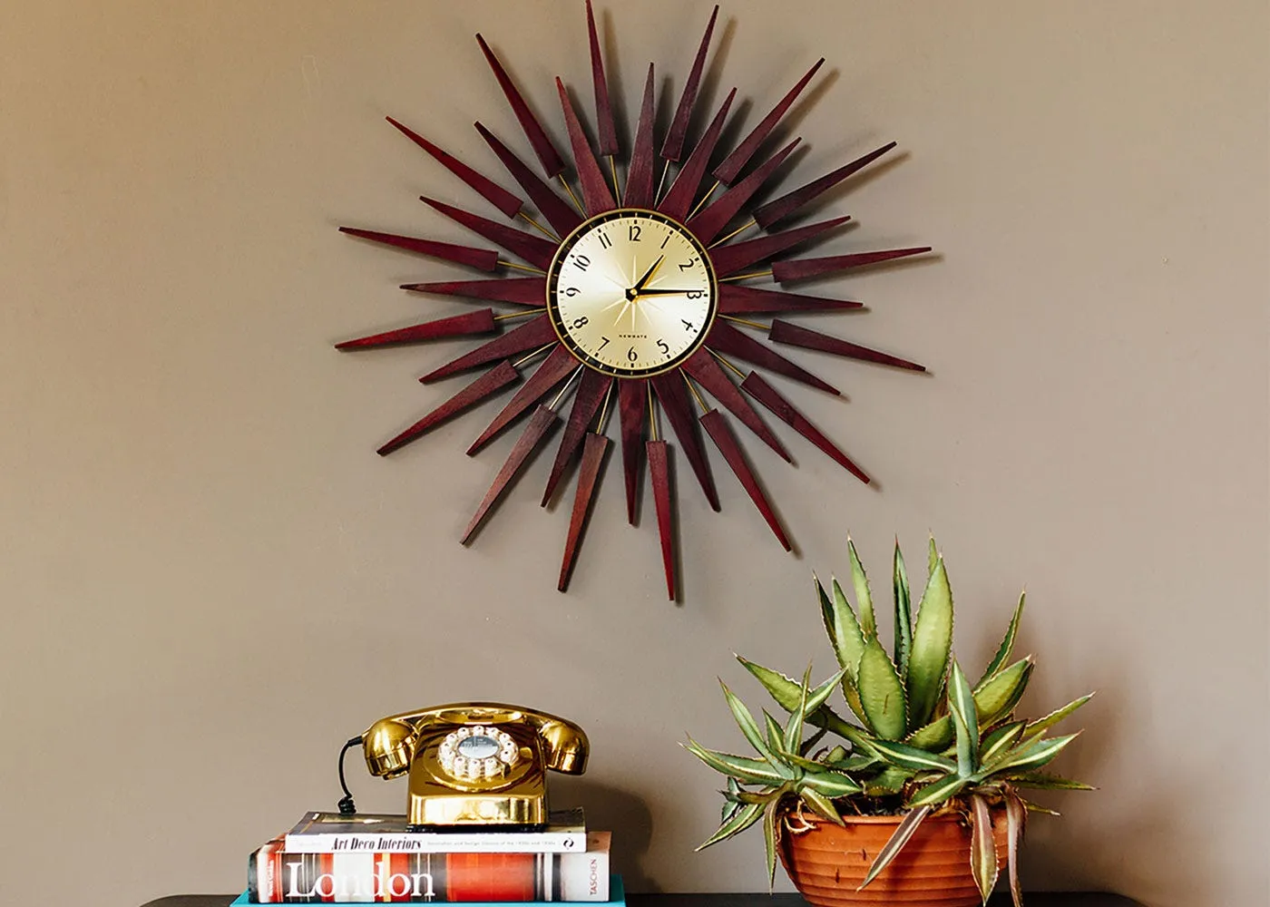Starburst Wall Clock - Gold, Metal