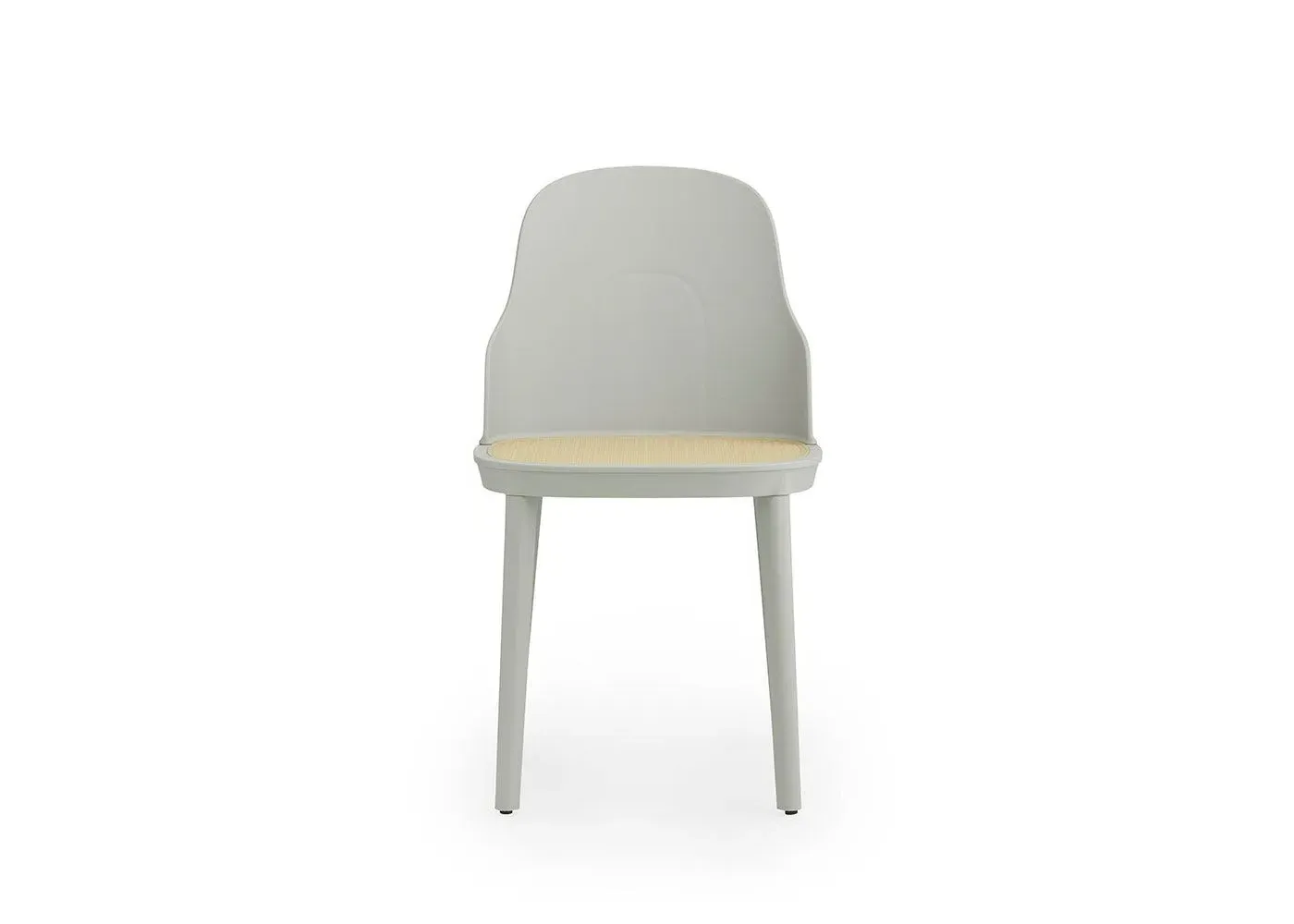 Dining Chair with Wicker Seat - Grey Shell image