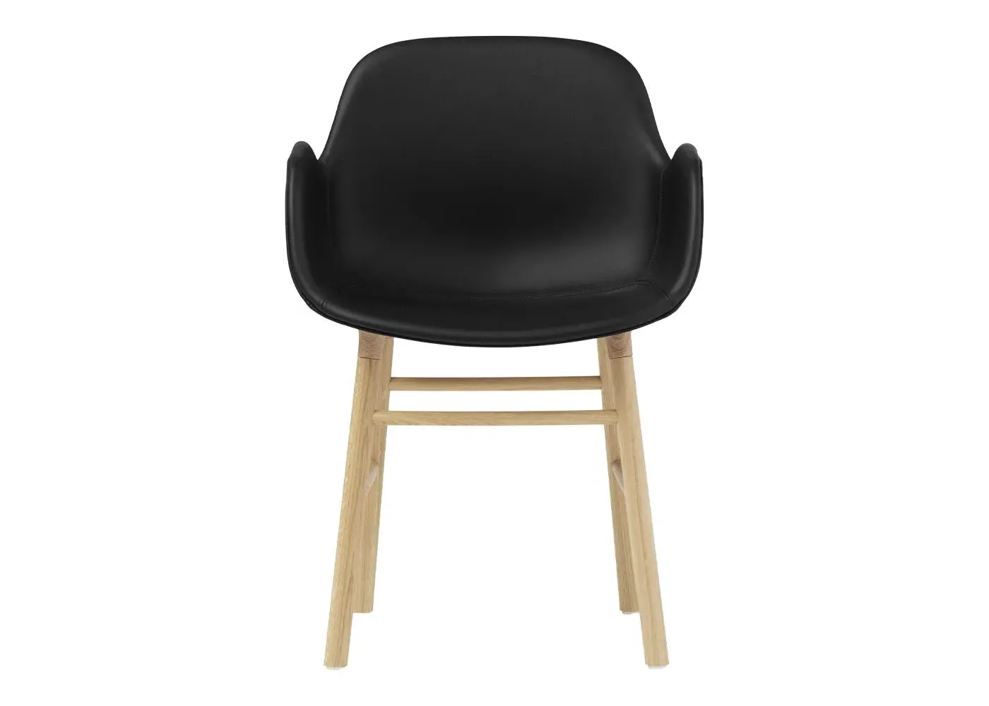 Form Armchair with Oak Legs - Black, Leather