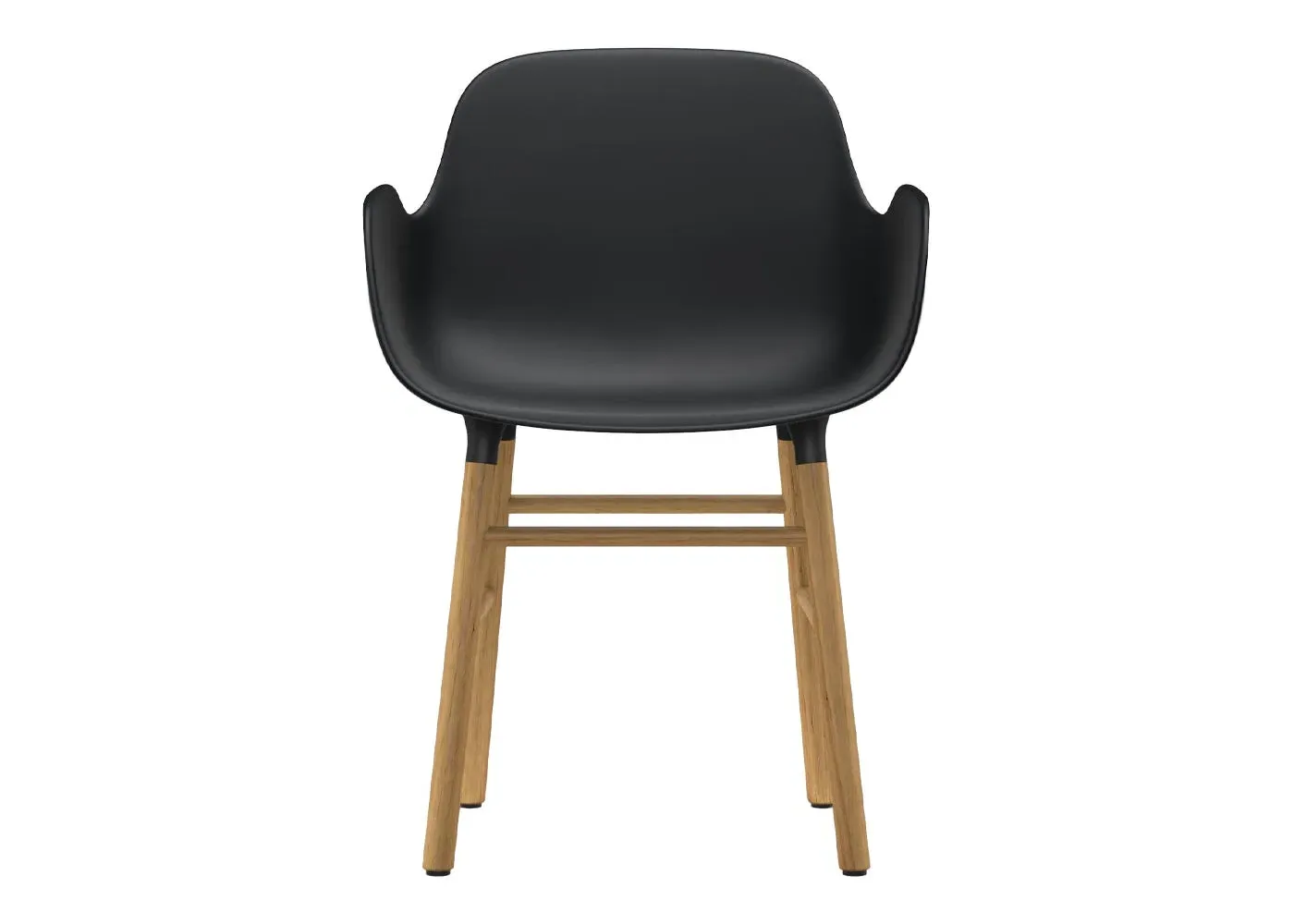 Form Armchair with Oak Legs - Black, Oak image